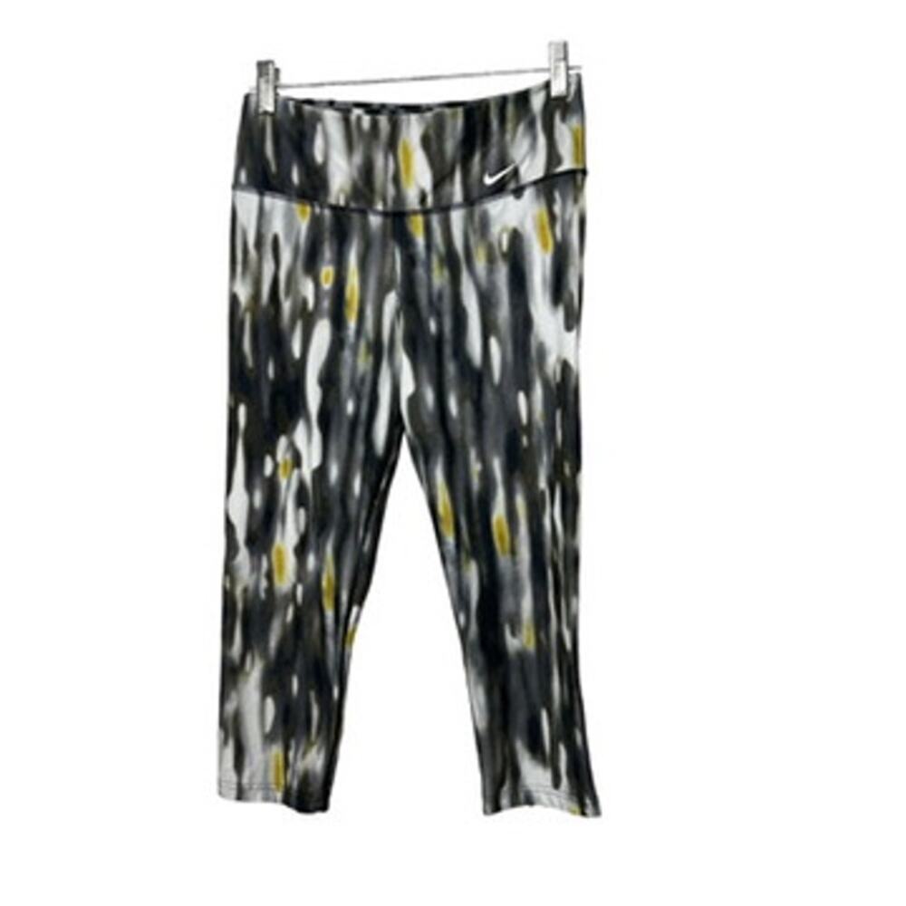Nike Dri-Fit Gray & White Cropped 20" Leggings Women's Size Small